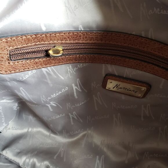 Marciano Soft Tan Large Leather Satchel Handbag - Picture 7 of 7